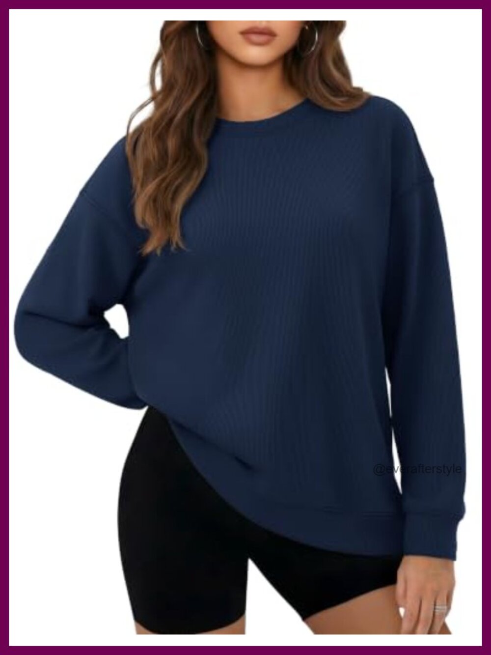 Oversized Crewneck Fleece Sweatshirt Pullover Loose Fit Cozy Fall Winter